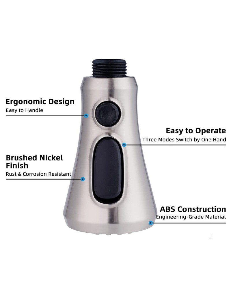 Kitchen Faucet Spray Head 3-Mode Pull Down Out Nozzle Sprayer Replacement Parts