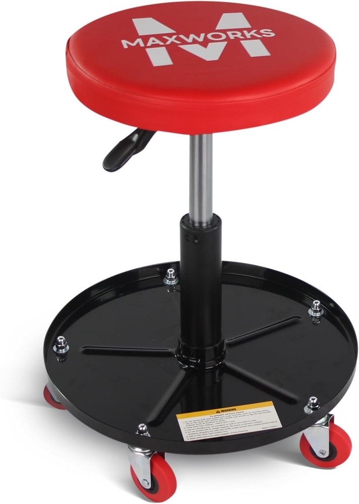 MaxWorks 80771 Pneumatic Roller Seat/Creeper with Adjustable Height - 300 lbs