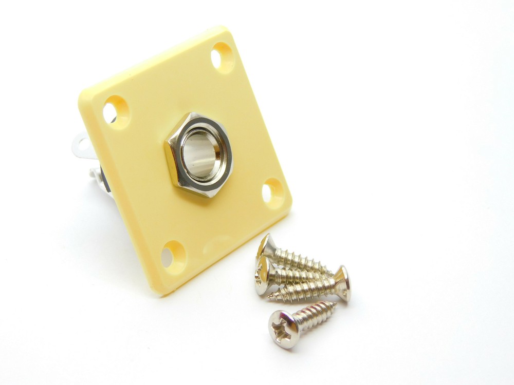 Cream Square Output Jack Plate Plastic Fits Epiphone Les Paul ®