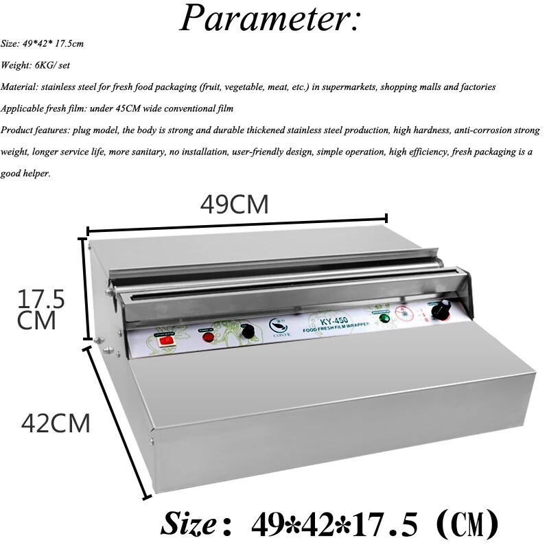 Plastic Wrap Packaging Machine Supermarket Fruit Fresh Vegetable Baler KY-450