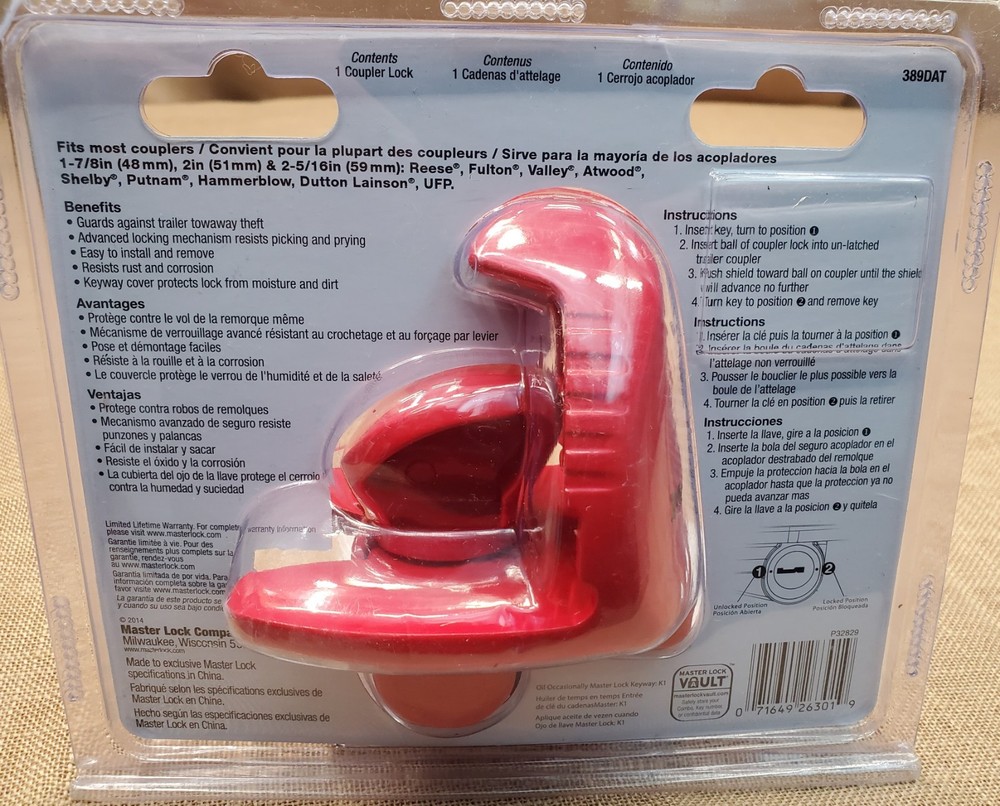 Master Lock Universal Trailer Coupler Lock