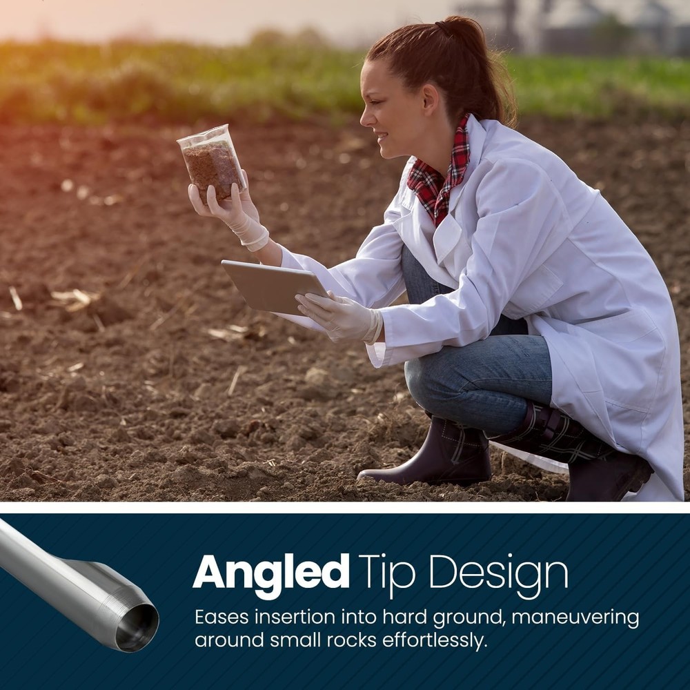 Stainless Steel Soil Sampler Probe - 12" Lightweight T-Handle Tool