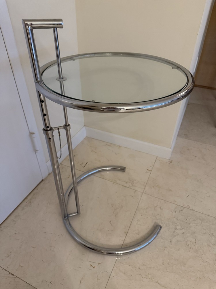 Eileen Grey Crome And Glass Side Table (attributed)
