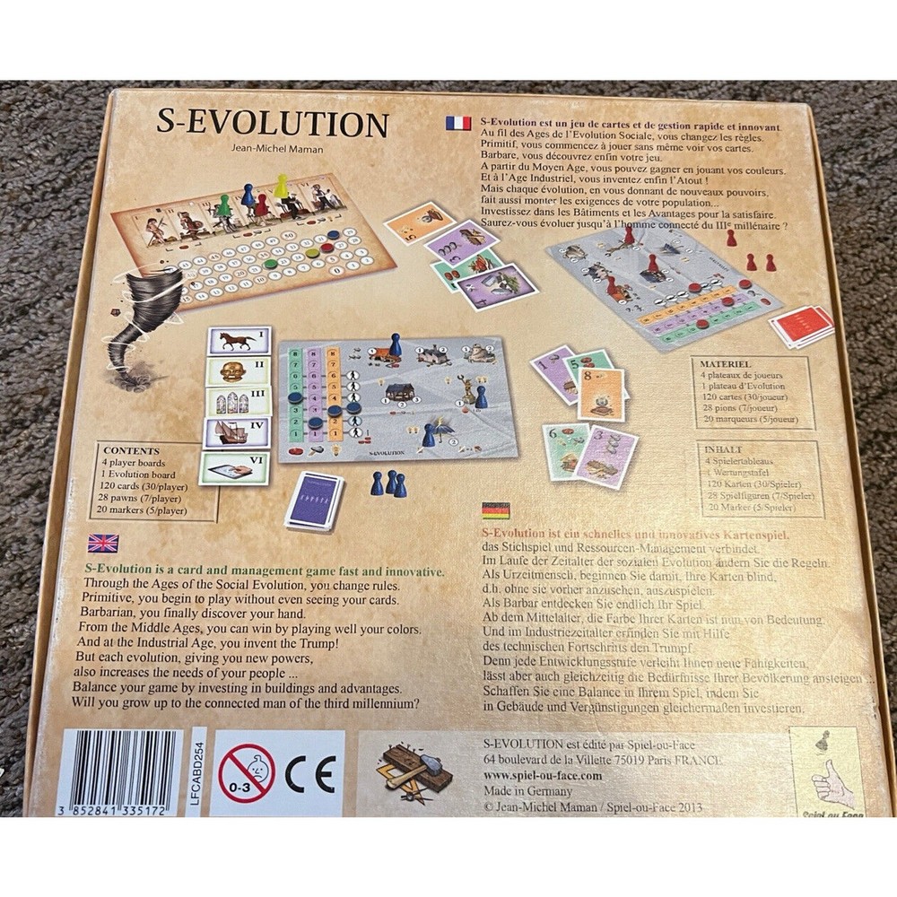 S-evolution Game card. Jean-Michel Maman game Complete