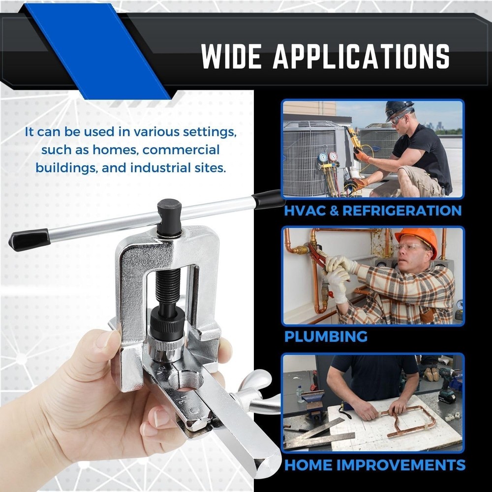 Professional Flaring Tool Kit with Self-Centering Yoke for Precise Adjustments