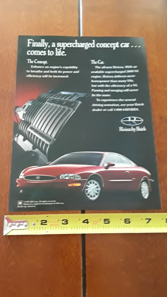 1995 BUICK RIVIERA SUPERCHARGED ORIGINAL AD