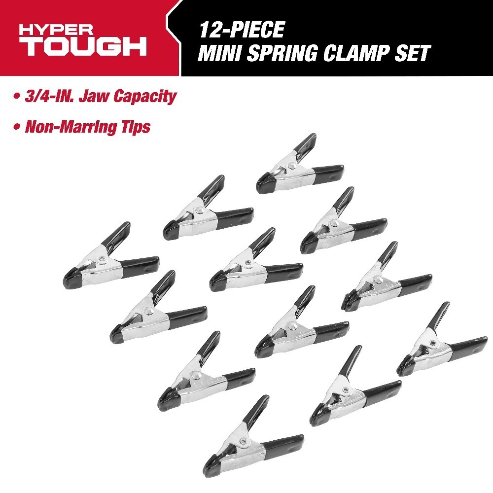 Mini Metal Spring Clamp Set 12-Piece Craft Woodworking Tool for DIY Projects