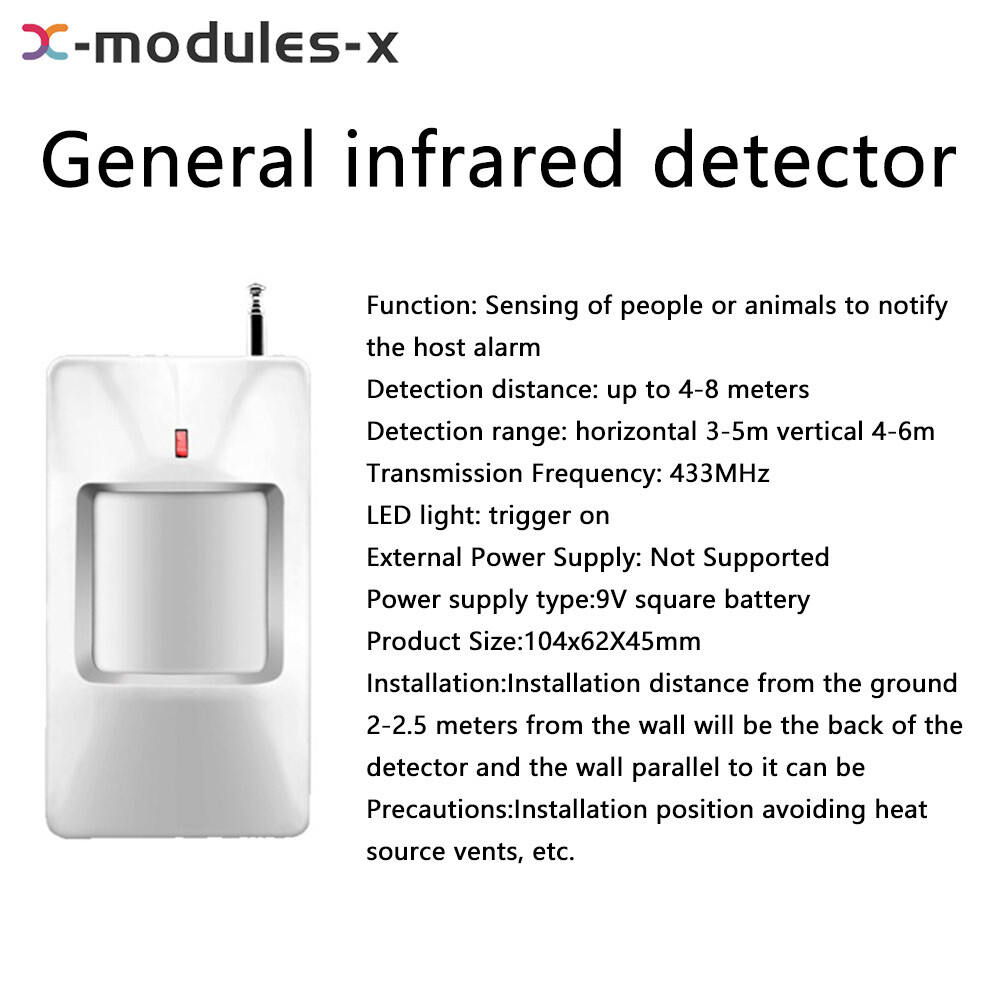 Infrared Human Motion Detection Sensor Wide Angle For Security Alarm System 433