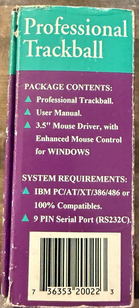 Addison Technology Professional Trackball Driver & Box