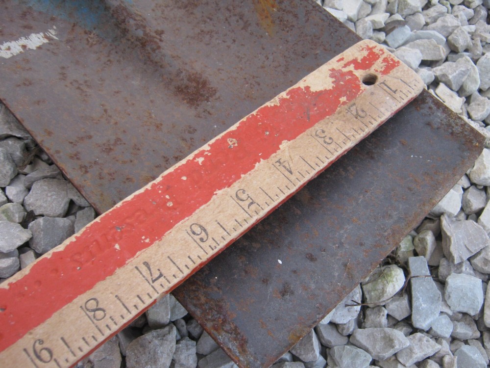 Rusty Original Vintage Primitive Blue Flat Head Shovel D Handle 39" long