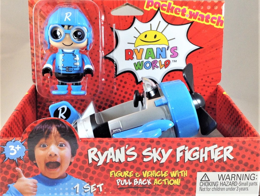 Ryan's World - Ryan's Sky Fighter Mid-Size Pull Back Vehicle with Figure