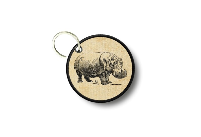 Door Keys Key Keys Round Printed Double Face Hippo