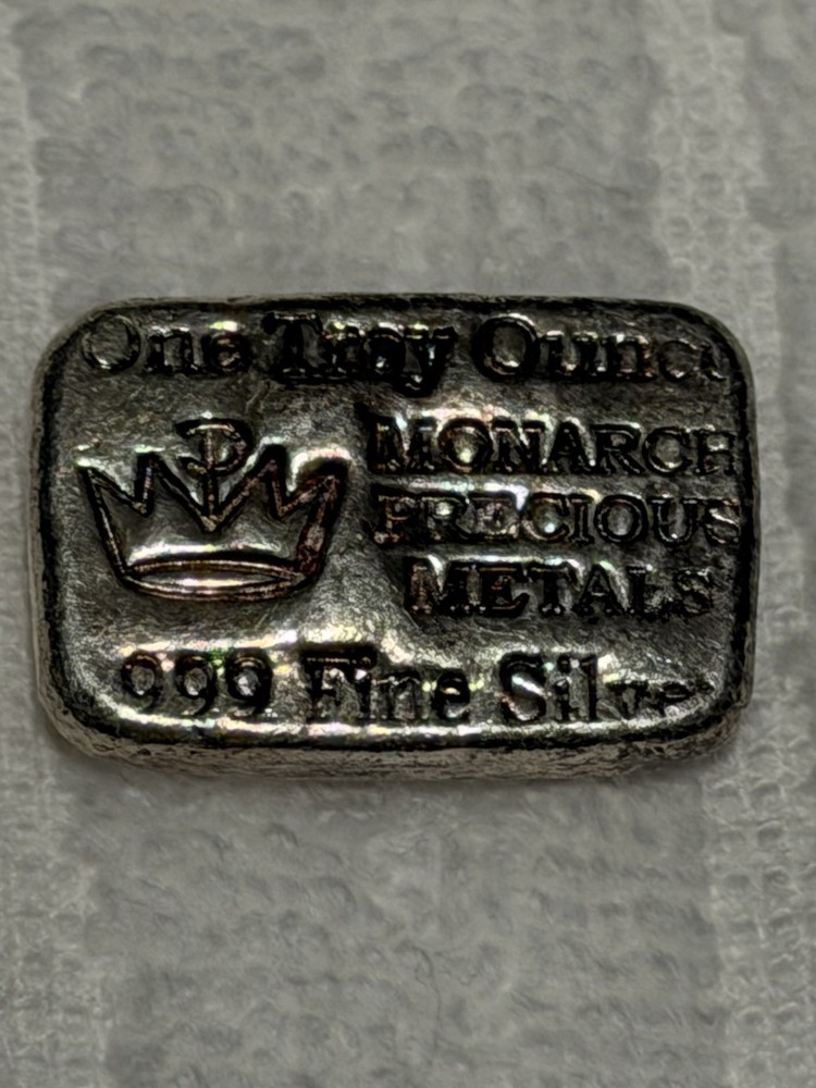 1 oz Monarch Hand Poured Silver Bar (New)