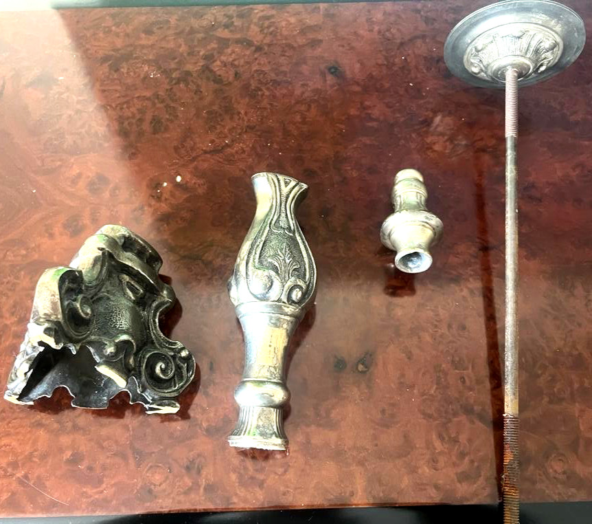 EXTRA ORDINARY LARGE CANDLE HOLDER-VINTAGE -SILVER....