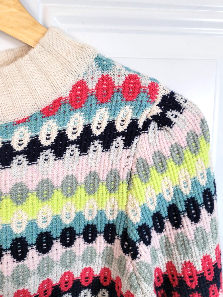 Nic + Zoe Pattern Waffle Stitch Sweater Size M