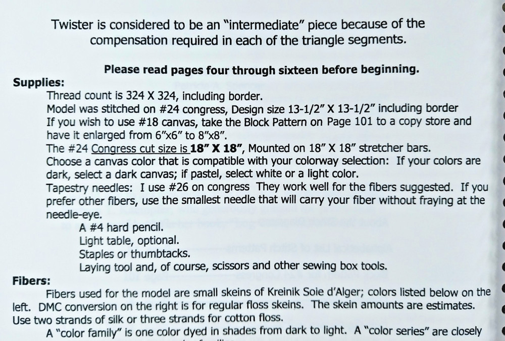 Twister Needlepoint Pattern By Patricia Spencer 2003 Book