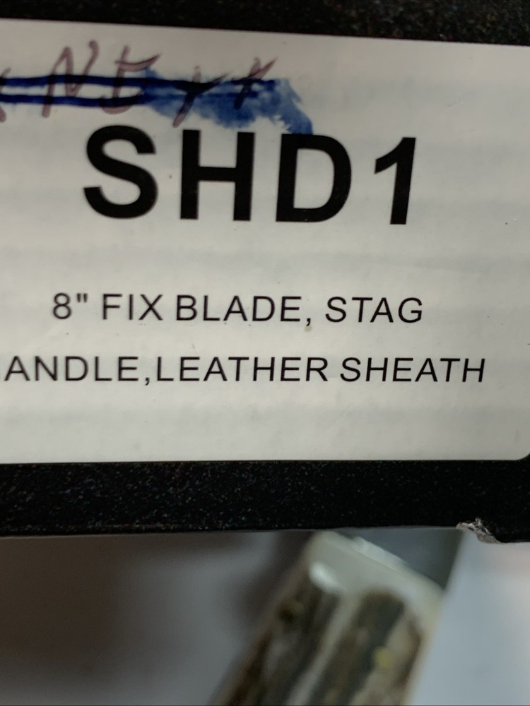 Schrade Custom Fixed Blade Knife with STAG handle &Leather Embossed Sheath SHD1