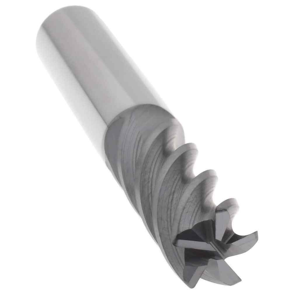 Accupro 3/8" Diam 5 Flute Single End Solid Carbide 0.02" Corner Radius End Mi...