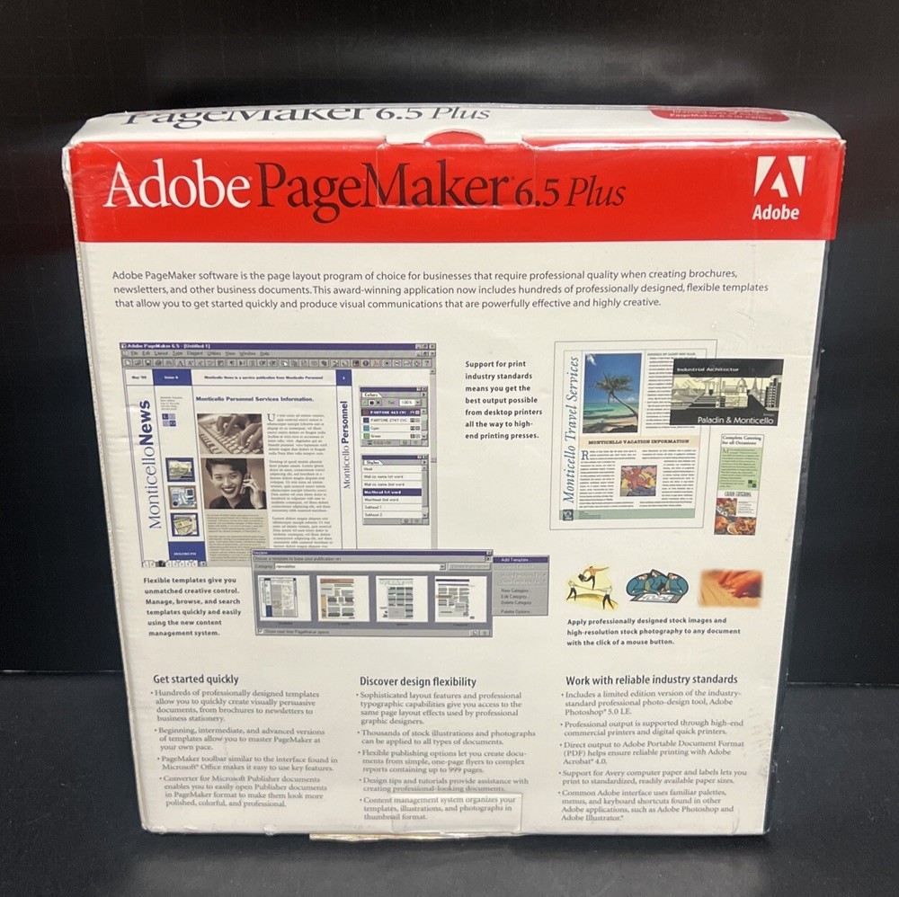 Adobe PageMaker 6.5 Plus Windows Upgrade Professional Page Layout Software