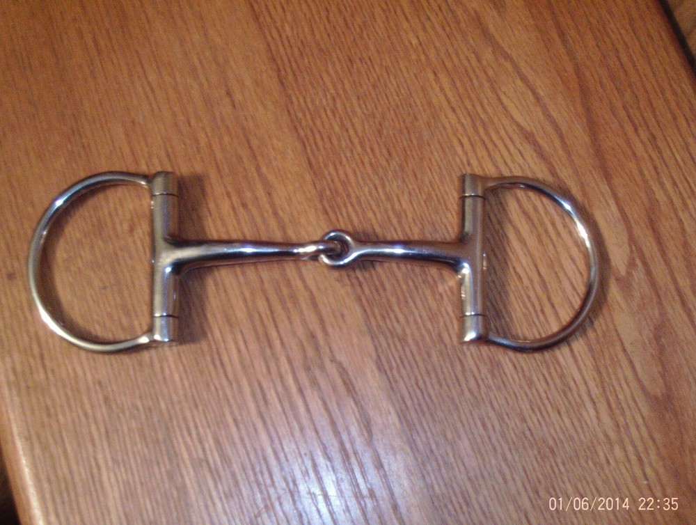 STAINLESS STEEL HUNTER ROUNDED  D-SNAFFLE BIT SINGLE JOINT MOUNT 4.75''