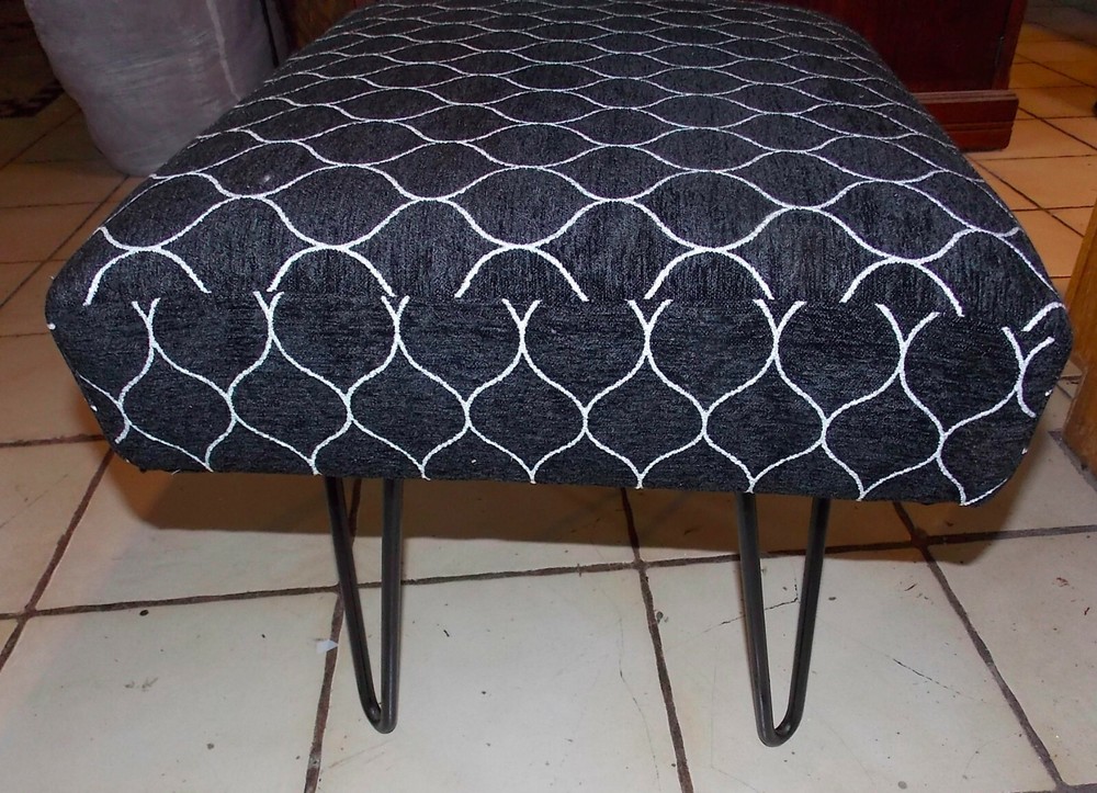 Black Mid Century Footstool / Stool (RP-FS103)