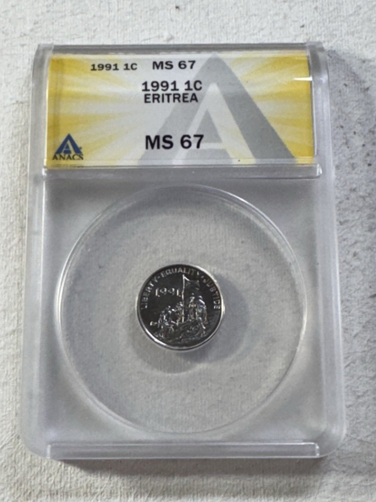 1997 Eritrea 1 Cent Graded MS 67 by ANACS
