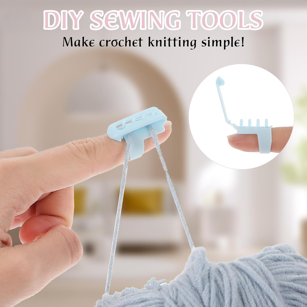 16Pcs Yarn Guide Finger Holder Knitting Thimble Tool Plastic Yarn Guide Separate