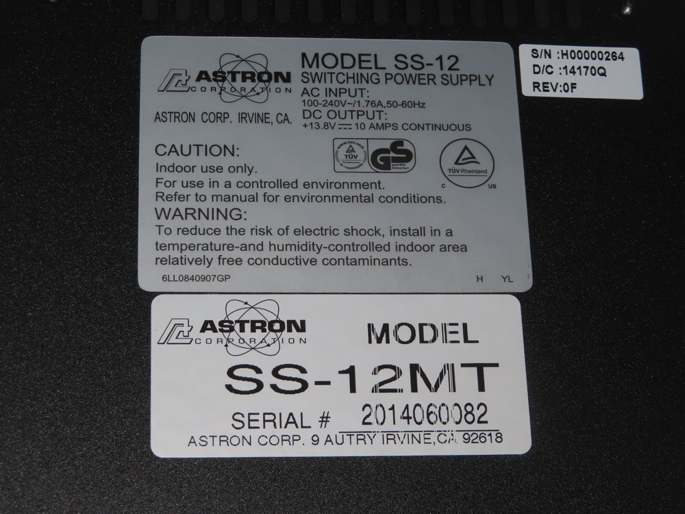 Astron SS-12MT Power Switching Power Supply