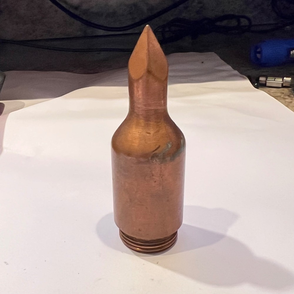 Copper Soldering Iron Tip Threaded 1 1/8" #4