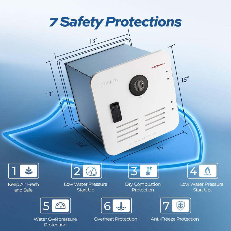 15x18"Door RV Tankless Water Heater, for All RVs Propane 48,000BTU 2.5GPM