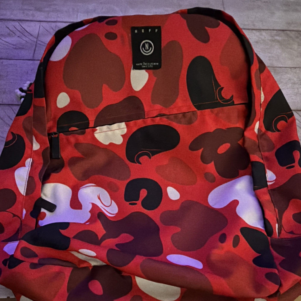 Neff Disney Mickey Mouse Camouflage Backpack 100% Polyester Zip Closure