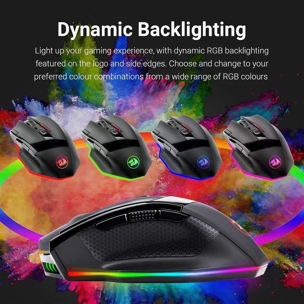 High Precision Optical Gaming Mouse with Wireless Connectivity and LED Features