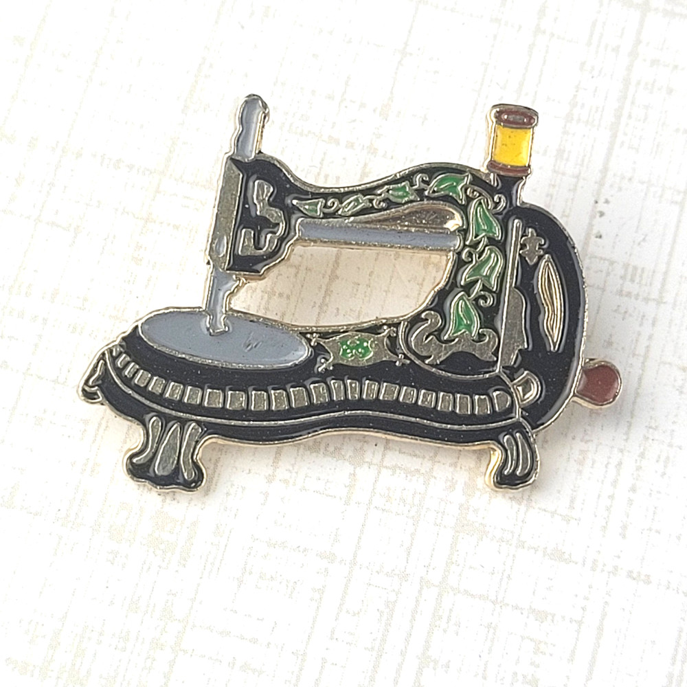 Antique Style Sewing Machine Enamel Pin