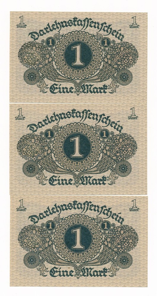 Germany 1 Mark 1920 P. 58 - 3 Unc German Notes -
