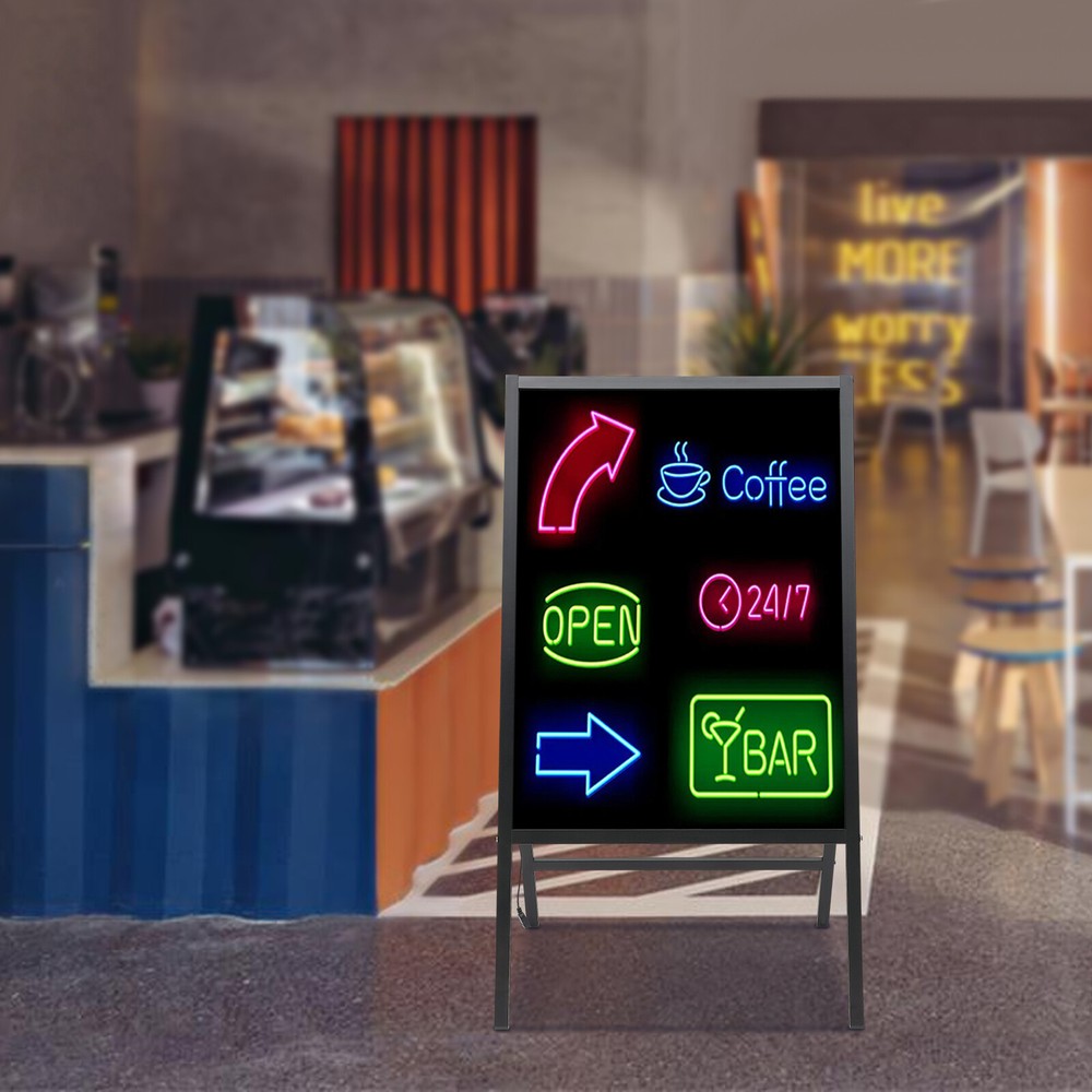 LED Message Writing Board Illuminated Erasable Lighted Chalkboard Menu Sign New