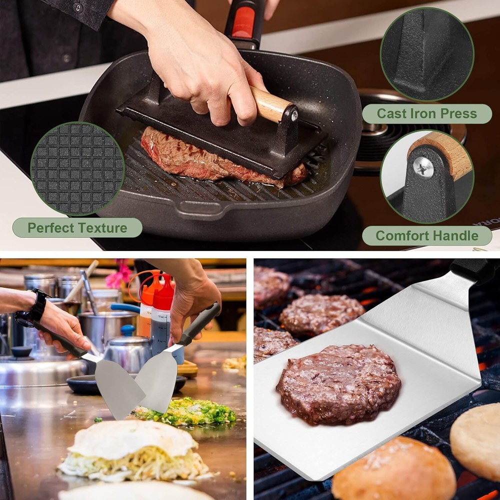 35PCS Griddle Accessory Kit, Specialized Flat Bottom Griddle Accessory Kit