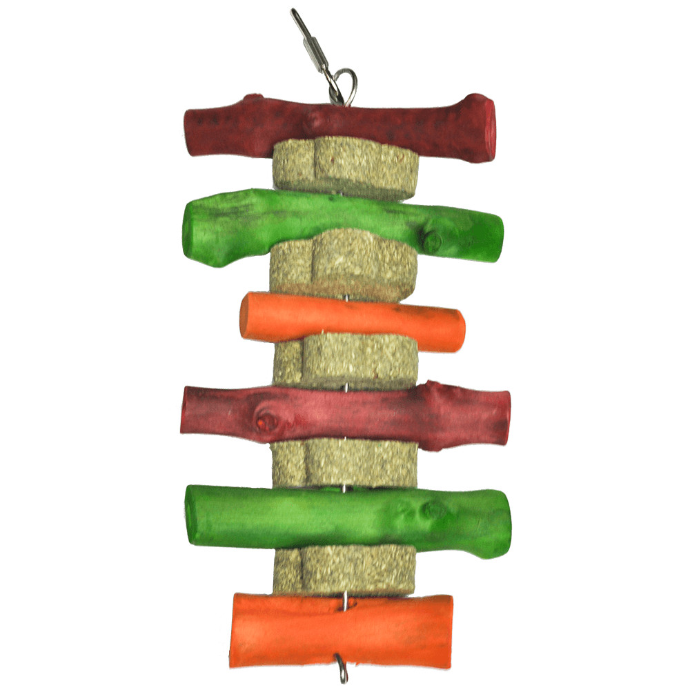 A&E Nibbles Timothy Hay Stack Chews with Wood Sticks