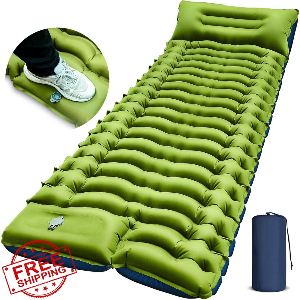 FUN PAC Camping Sleeping Pad Ultralight Inflatable Green