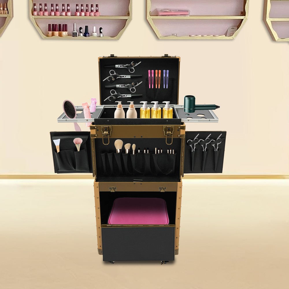 Professional Rolling Makeup Train Case Makeup Storage Organizer Cosmetic Trolley