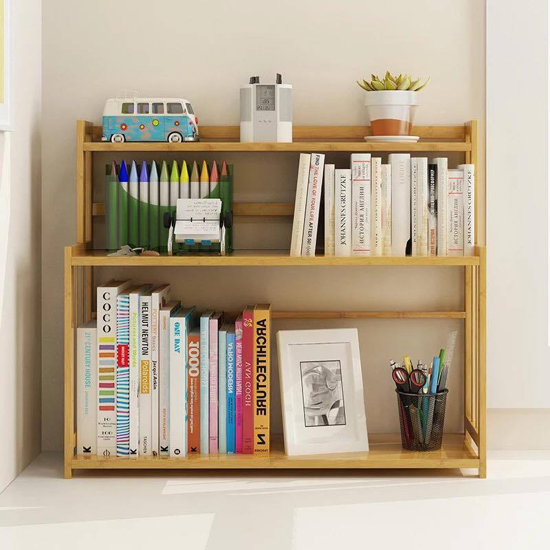 Bamboo Book Shelves Kitchen Storage Multi Use Desk Book Shelf Simple Handy桌面书架