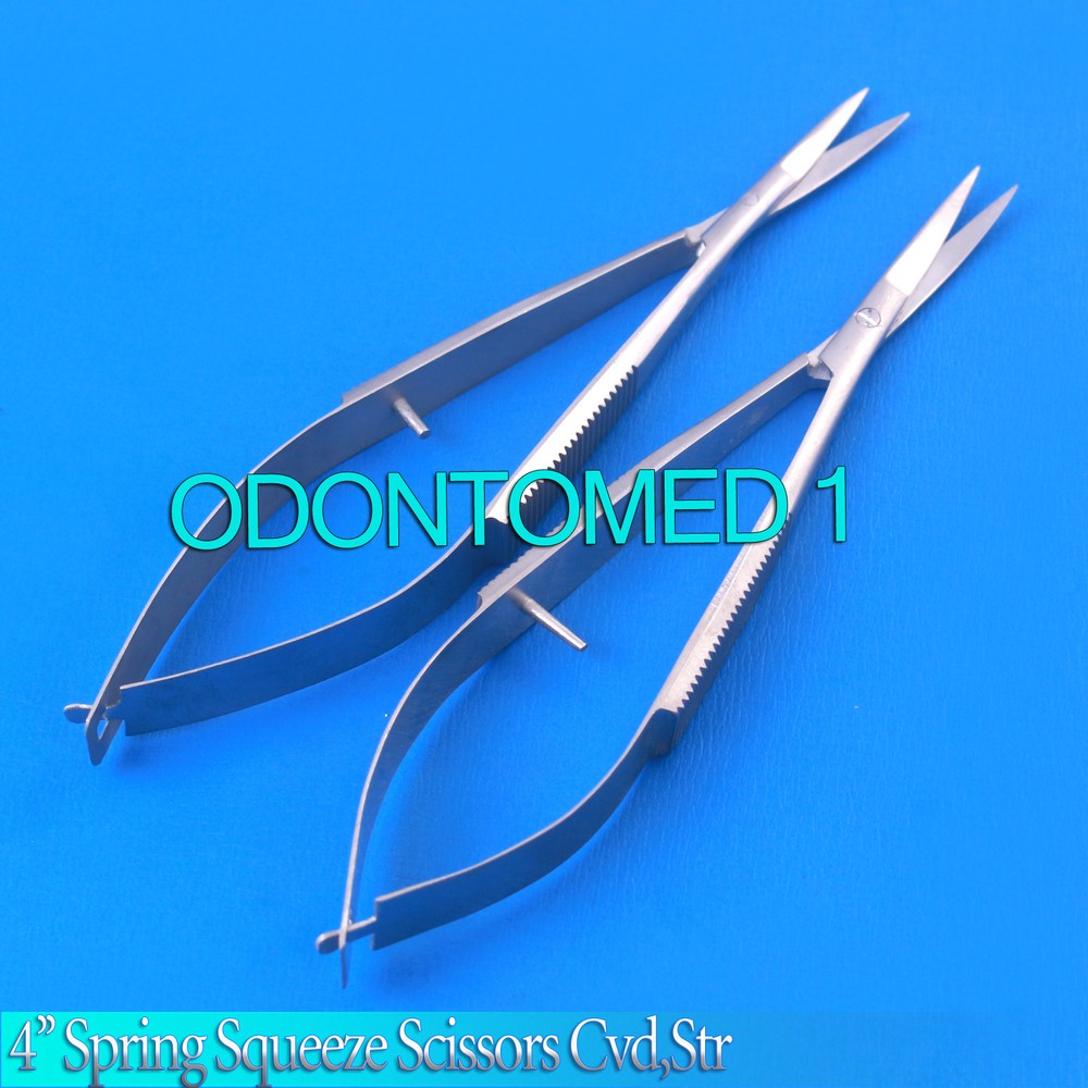 4" Spring Squeeze Scissors Curved & Straight Embroidery Beading