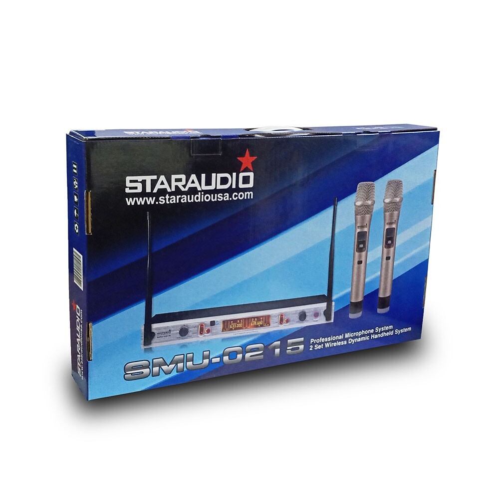 Wireless Microphones System Dynamic 2Channel Handheld Mic Karaoke UHF Microphone