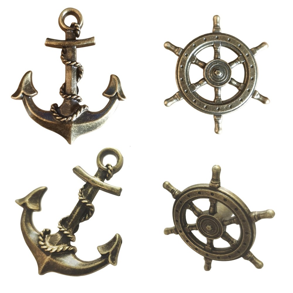 Antique Bronze Kitchen Cabinet Knobs Pull - Anchor Rudder Drawer Knobs Furnit...