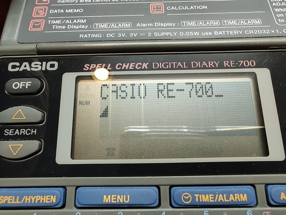 Casio RE-700 Spell Check Digital Diary WORKS