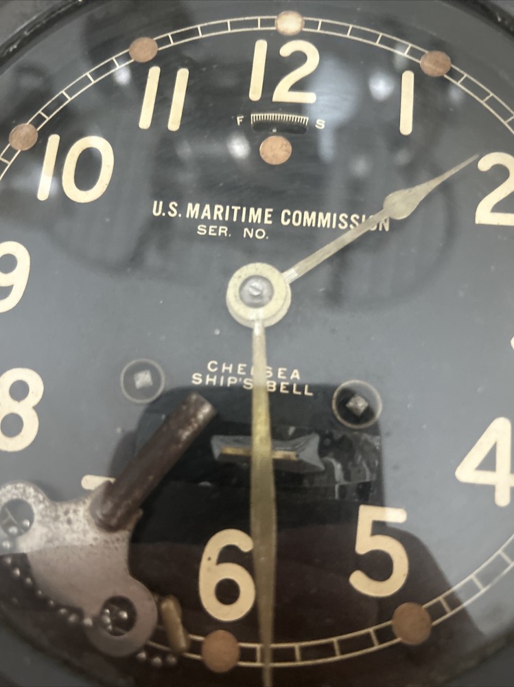 Chelsea Ships Bell Clock With Key 1945