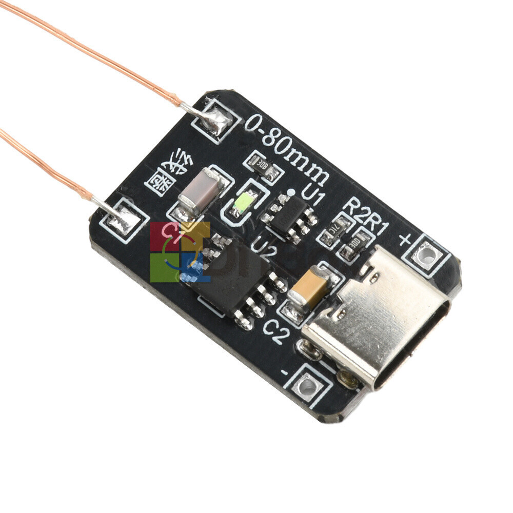 0~80mm Induction Wireless Power Supply Transmitter Coil Module + 5PCS Led Lamps