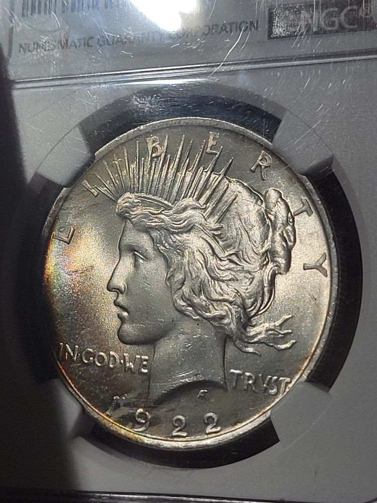 1922 $1 Peace Dollar MS65 NGC Toned