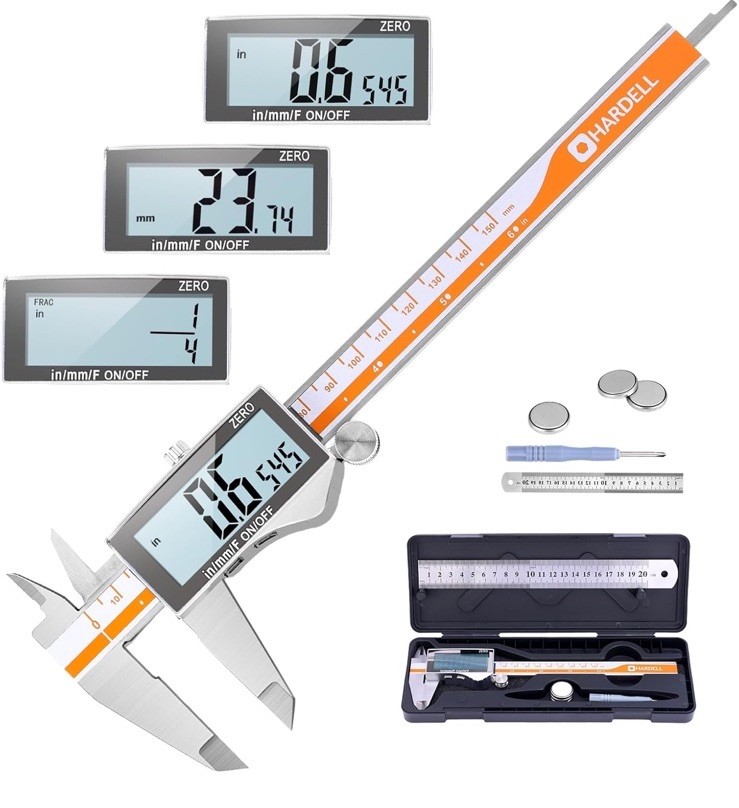 Digital Caliper, Caliper Measuring Tool with Backlight LCD Scree...