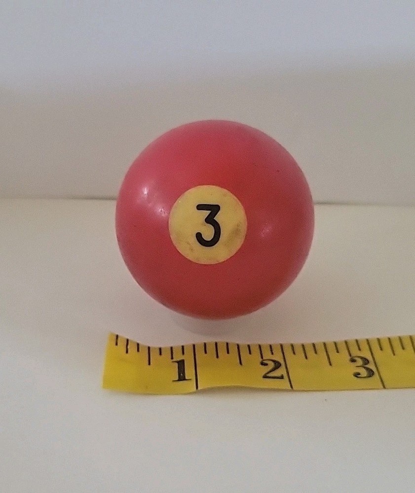 Vintage No. 3 Solid Red Pool Ball Billiard 2" Replacement (O)