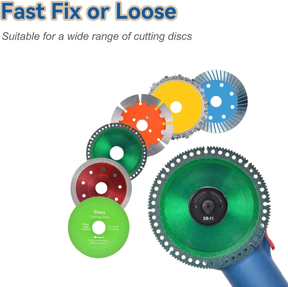 Effortless 5/8-11 Angle Grinder Flange Nut - Quick Release, No Wrench Needed